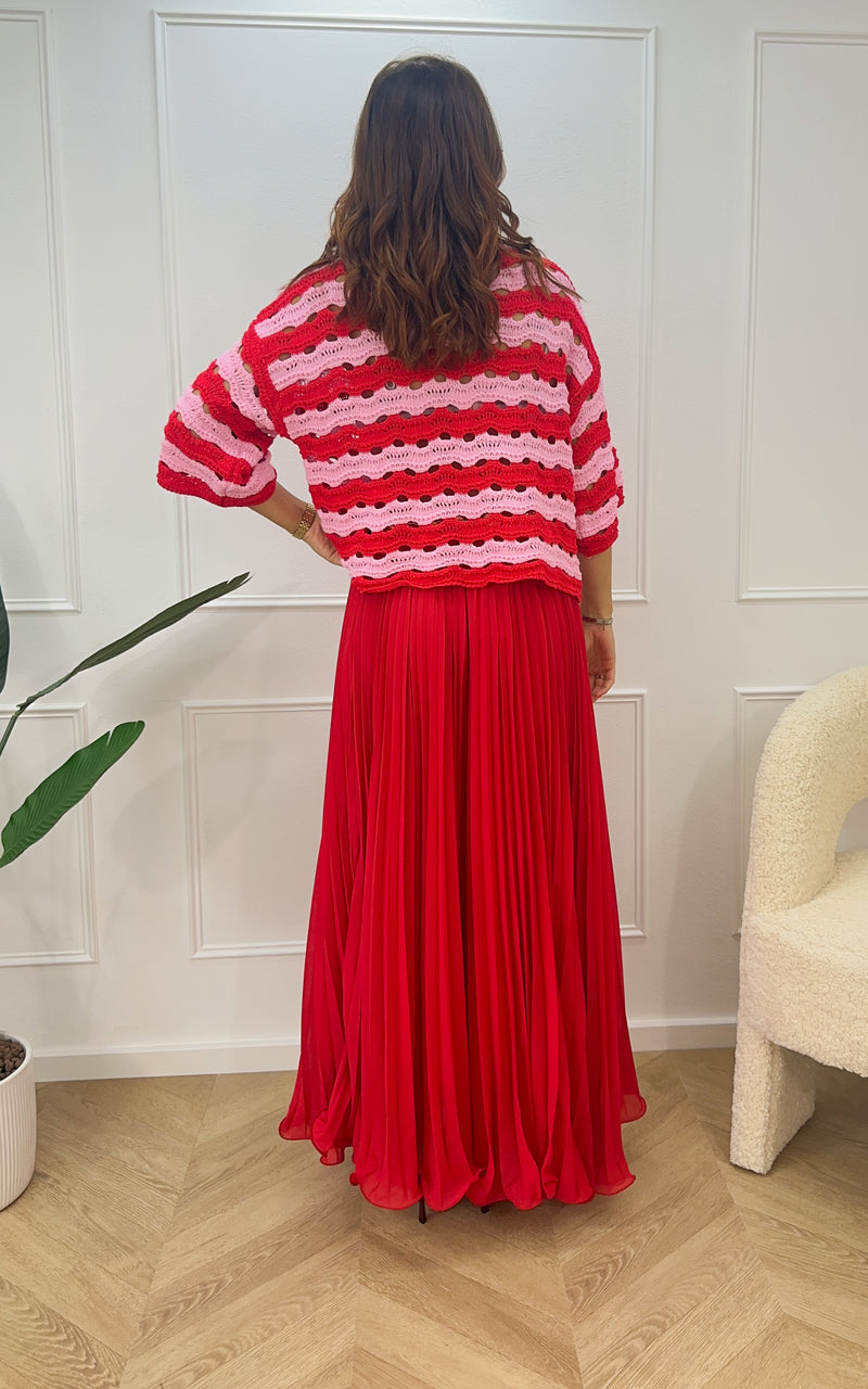 Pull MAELAN - rouge et rose 🇮🇹