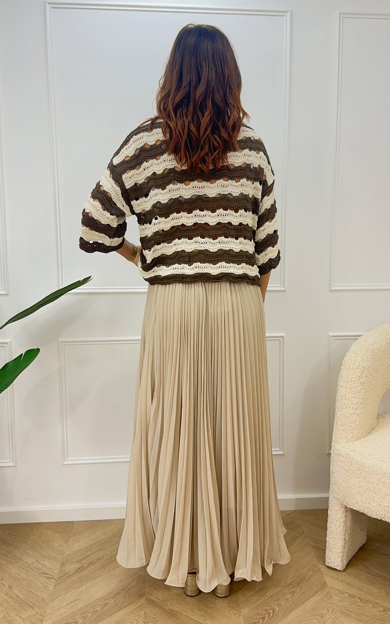 Jupe plissée NYMERIA -beige 🇮🇹