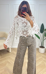 Top crochet TIMAEL - blanc