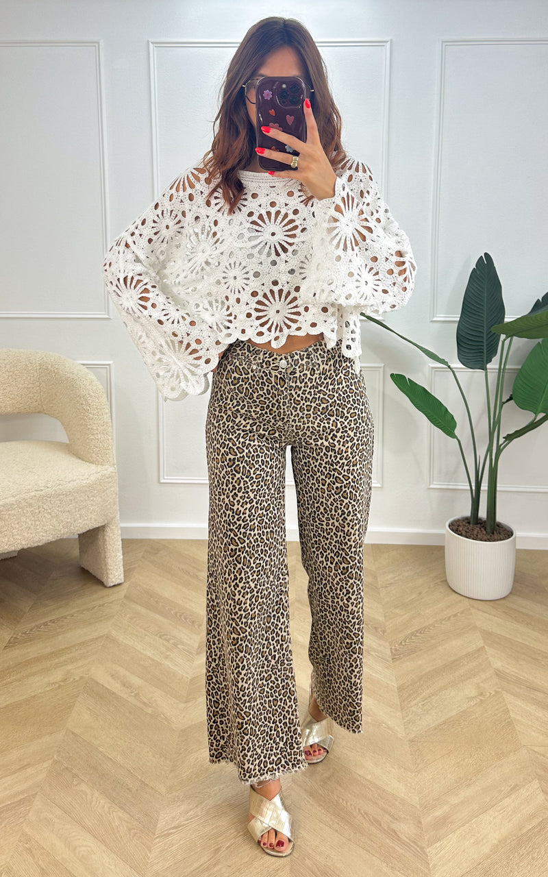 Top crochet TIMAEL - blanc