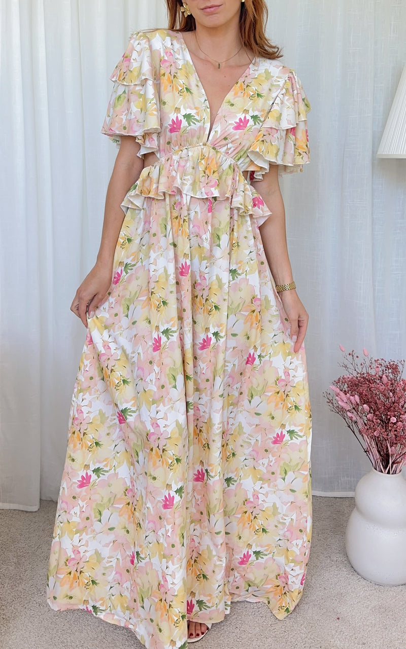 Robe longue fleurie dos nu CHANTALE