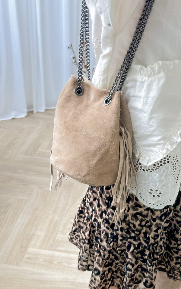 Sac cuir GWEN - beige 🇮🇹