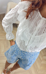 Blouse dentelle NOAME - blanc