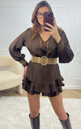 Combishort dentelle AYLANOR - chocolat 🇮🇹