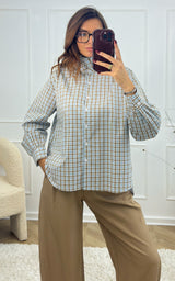 Chemise carreaux ELIOHN - bleu et beige