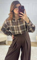 Chemise à carreaux NAYAEL - marron