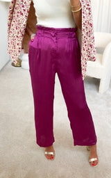 Pantalon fluide framboise "Bay"