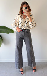 Jeans à clous DELIA - gris