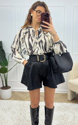 Blouse BRIELLE - blanc et noir