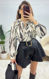 Blouse BRIELLE - blanc et noir