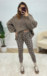 Legging léopard OLETTE - marron et beige 🇮🇹