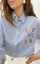 Chemise rayée JUNA - bleu et blanc