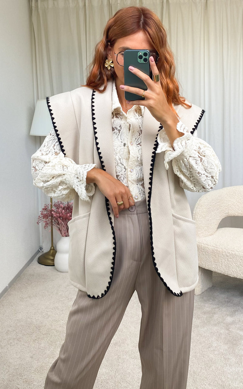 Veste sans manches beige "Egon"