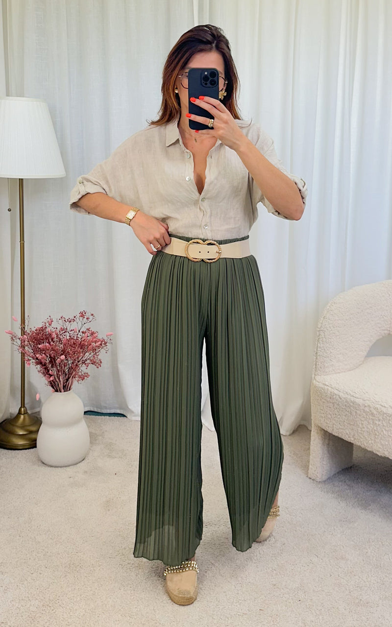 Pantalon plissé kaki PABLO 🇮🇹