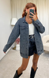 Veste jeans strass "Iwa"