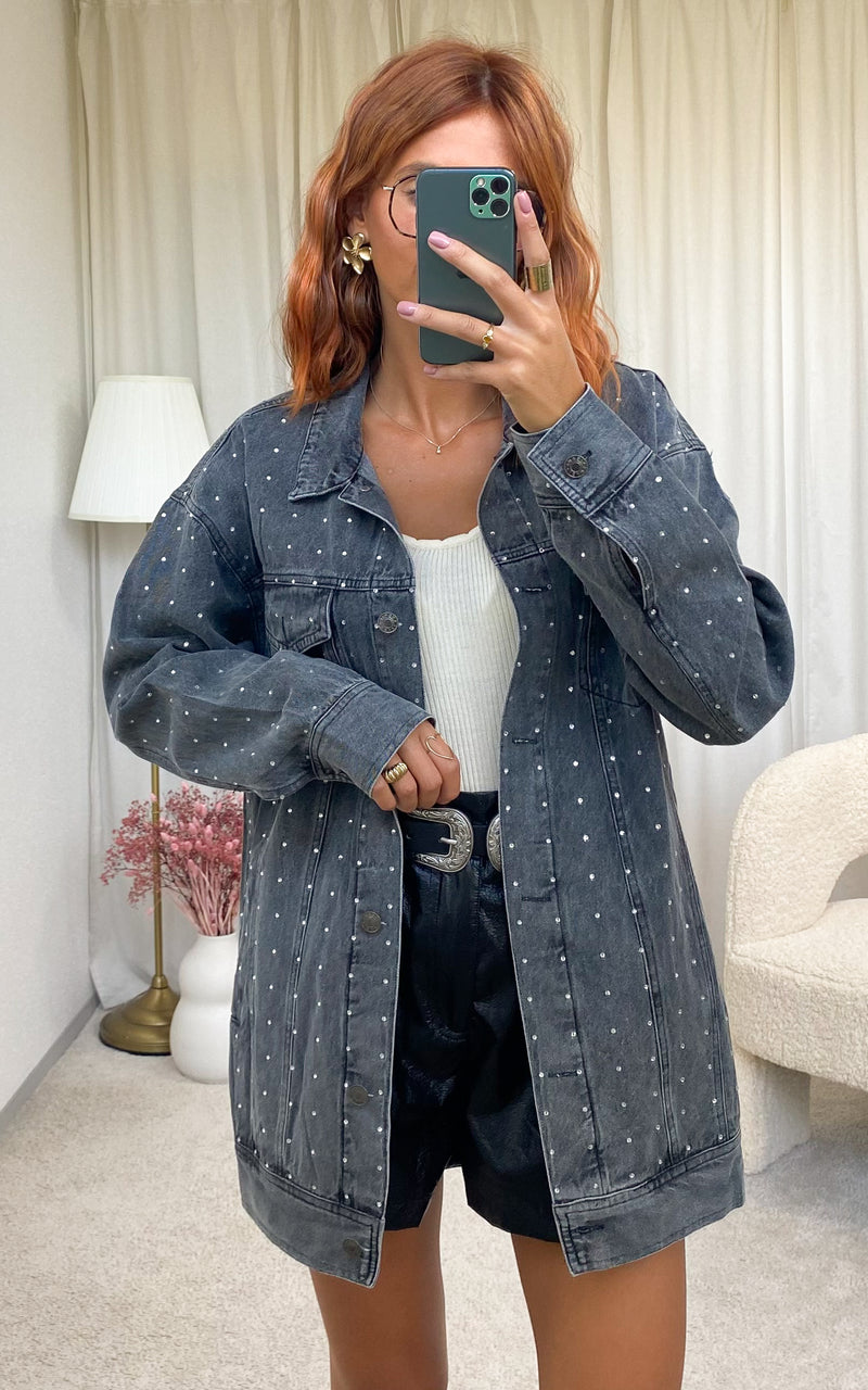 Veste jeans strass "Iwa"