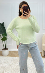 Pull dos nu dentelle VIDA - vert