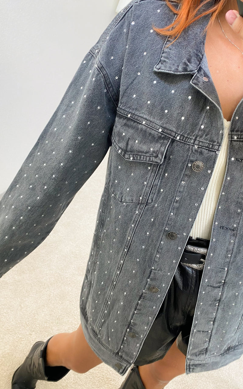 Veste jeans strass "Iwa"