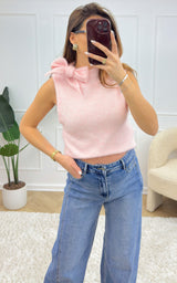 Pull sans manches RESSE - rose