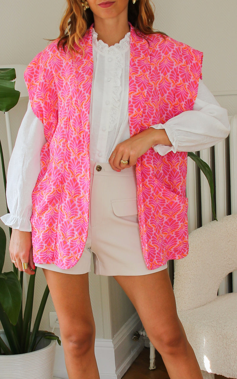 Veste sans manches rose "Mykonos"