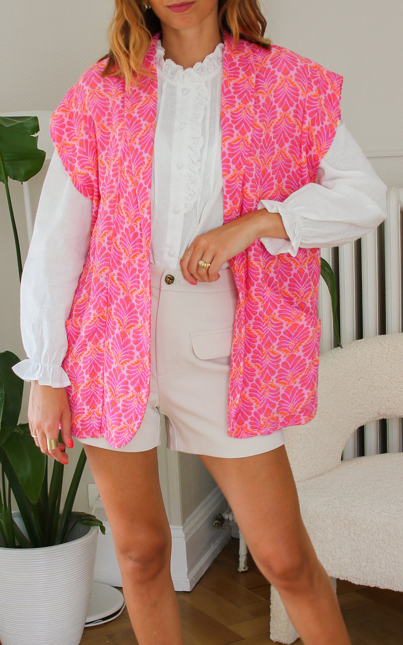 Veste sans manches rose "Mykonos"