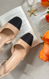 Slingback ELIZABETH - beige et noir