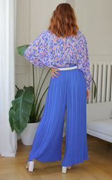 Chemise oversize motif bleu "Queen"