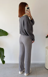 Pull polo ALIENOR - gris et jaune