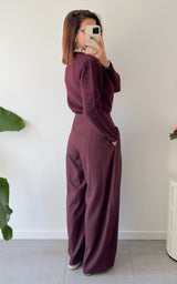 Pantalon rayé DOMITILLE - bordeaux