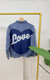 Veste en jeans CLEO - bleu et blanc