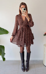 Robe à pois QUITTERIE - chocolat