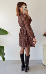 Robe à pois QUITTERIE - chocolat