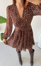 Robe à pois QUITTERIE - chocolat