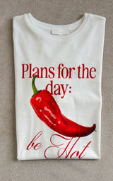 T-shirt piment DAWN - blanc et rouge