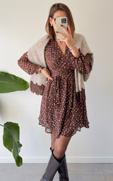 Robe à pois QUITTERIE - chocolat