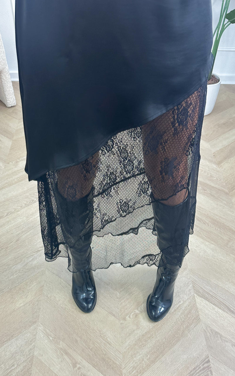 Jupe dentelle SOLEANE - noir