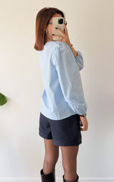 Chemise dentelle NAELLE - bleu