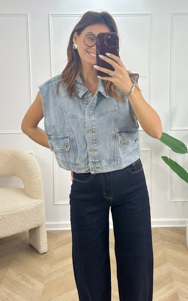 Veste sans manches ELINA - bleu