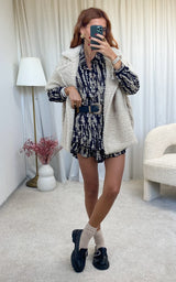 Veste moumoute oversize sans manches beige MAENA