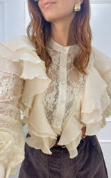 Chemise dentelle ARDAN - écru