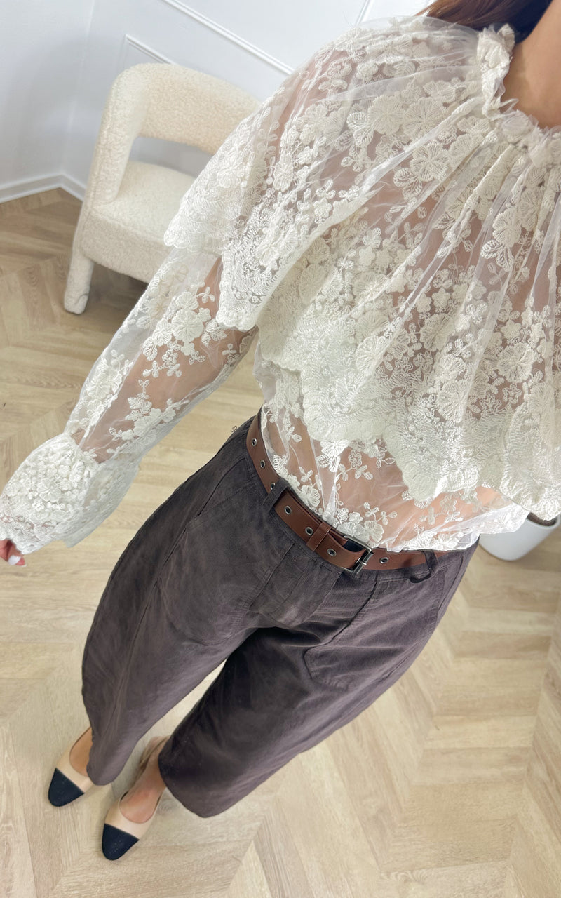 Blouse dentelle NEVIO - écru