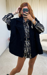 Veste moumoute oversize sans manches noir MAENA