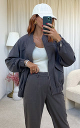 Bomber marron ILEANA