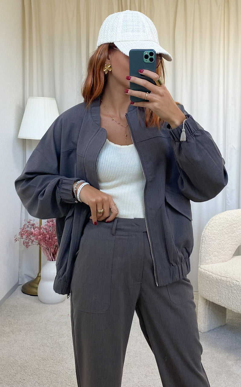 Bomber marron ILEANA