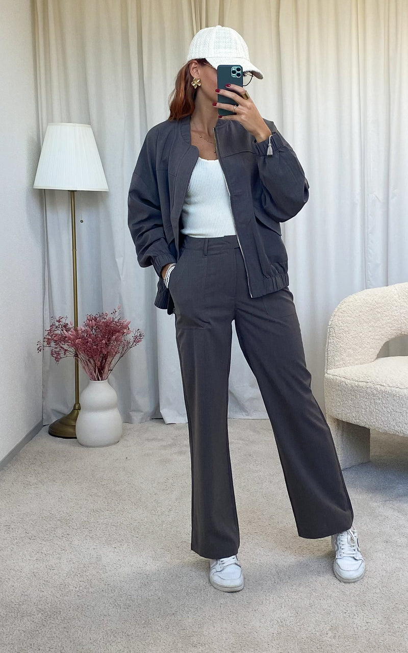 Pantalon fluide marron ILEANA