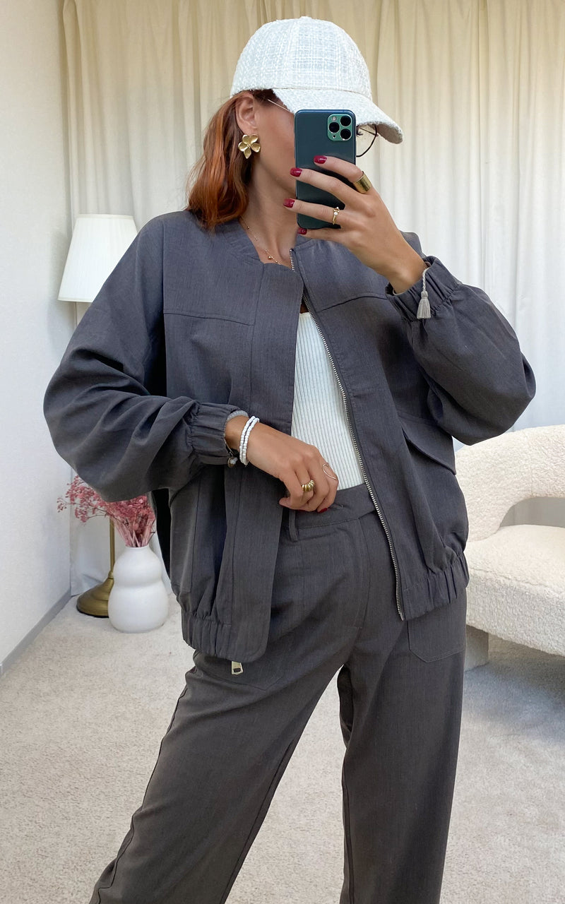 Bomber marron ILEANA