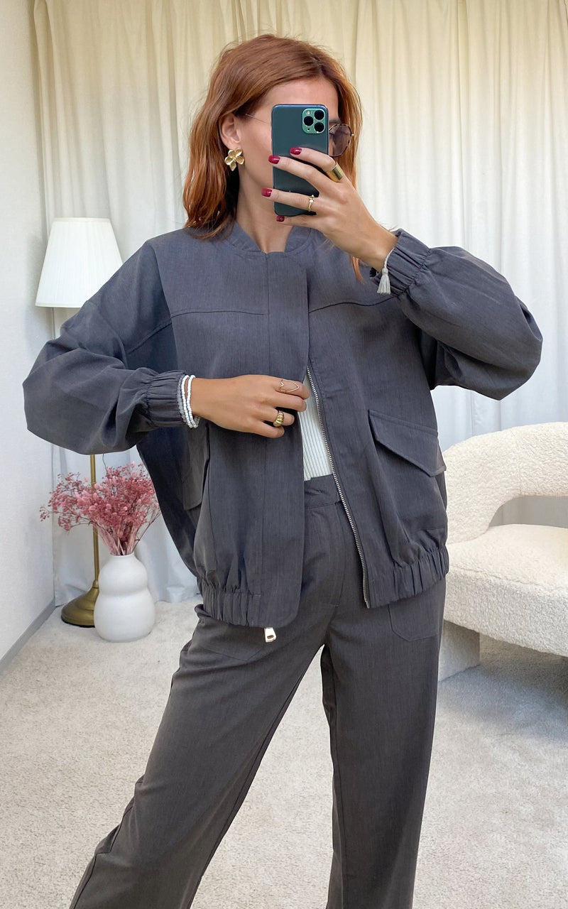 Bomber marron ILEANA