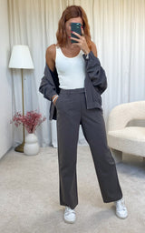 Pantalon fluide marron ILEANA