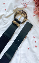 Ceinture élastique noire et dorée MAHINA
