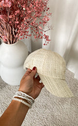Casquette pailletée écru SELENE